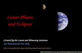 Lunar Phases and Eclipses  Created by the Lunar and Planetary Institute For Educational Use.