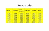 Jeopardy PEOPLE 500 400 300 200 100 EVENTS WAR & BATTLES THEMESVOCAB MISC 100 200 300 400 500.