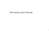 1 Monopoly Quiz Recap. 2 a)Assume that this profit-maximizing monopolist is unregulated. Identify each of the following: