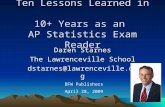 Ten Lessons Learned in 10+ Years as an AP Statistics Exam Reader Daren Starnes The Lawrenceville School dstarnes@lawrenceville.org BFW Publishers April.