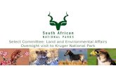 Select Committee: Land and Environmental Affairs Oversight visit to Kruger National Park.