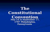 The Constitutional Convention May 14 to September 17, 1787 Philadelphia, Pennsylvania.