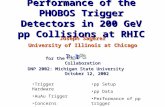 Performance of the PHOBOS Trigger Detectors in 200 GeV pp Collisions at RHIC Joseph Sagerer University of Illinois at Chicago for the Collaboration DNP.