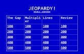 JEOPARDY! DOUBLE JEOPARDY DOUBLE JEOPARDY The GapMultiplierLinesReview 100 200 300 400 500.