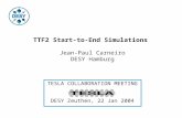 TTF2 Start-to-End Simulations Jean-Paul Carneiro DESY Hamburg TESLA COLLABORATION MEETING DESY Zeuthen, 22 Jan 2004.