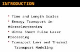 INTRODUCTION  Time and Length Scales  Energy Transport in Microelectronics  Ultra Short Pulse Laser Processing  Transport Laws and Thermal Transport.