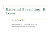External Searching: B-Trees Dr. Jicheng Fu Department of Computer Science University of Central Oklahoma.