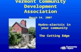 Vermont Community Development Association March 14, 2007 Hydro-electric in your community The Cutting Edge.