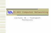 15-441 Computer Networking Lecture 16 – Transport Protocols.