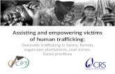 Assisting and empowering victims of human trafficking: Domestic trafficking in farms, forests, sugarcane plantations, coal mines. Good practices.
