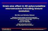 Materials Process Design and Control Laboratory 1 Grain-size effect in 3D polycrystalline microstructure including texture evolution Bin Wen and Nicholas.