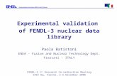 Experimental validation of FENDL-3 nuclear data library Paola Batistoni ENEA - Fusion and Nuclear Technology Dept. Frascati - ITALY FENDL-3 1 st Research.