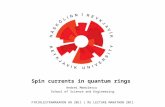 FYRIRLESTRAMARAÞON HR 2011 | RU LECTURE MARATHON 2011 Andrei Manolescu School of Science and Engineering Spin currents in quantum rings.