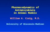 Pharmacodynamics of Antimicrobials in Animal Models William A. Craig, M.D. University of Wisconsin-Madison.