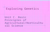 Exploring Genetics Unit C. Basic Principles of Agricultural/Horticultural Science Problem Area 3. Understanding Cells, Genetics, and Reproduction.