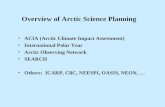 Overview of Arctic Science Planning ACIA (Arctic Climate Impact Assessment) International Polar Year Arctic Observing Network SEARCH Others: ICARP, CliC,