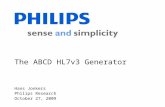 Hans Jonkers Philips Research October 27, 2009 The ABCD HL7v3 Generator.