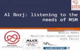 Al Borj: listening to the needs of MSM Mohcin HARRI Moroccan Association against AIDS (ALCS)