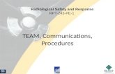 TEAM, Communications, Procedures Radiological Safety and Response RPT-243-PE-1.