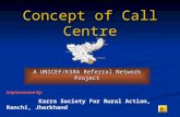 Concept of Call Centre A UNICEF/KSRA Referral Network Project Implemented By: Karra Society For Rural Action, Ranchi, Jharkhand next.
