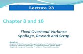 Fixed Overhead Variance Spoilage, Rework and Scrap 1 Lecture 23 Readings Chapter 8, 18 Cost Accounting, Managerial Emphasis, 14 th edition by Horengren.