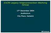 21CN Legacy Interconnection Working Group 17 th December 2004 Auditorium City Place, Gatwick.