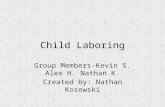 Child Laboring Group Members-Kevin S. Alex H. Nathan K. Created by: Nathan Kosewski.