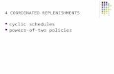 4 COORDINATED REPLENISHMENTS cyclic schedules powers-of-two policies.