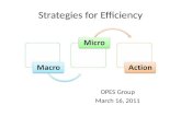 Strategies for Efficiency OPES Group March 16, 2011 MacroMicroAction.