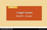 Legal issues Health issues. Legal issues ICT health problems Back ache Stress Eye strain Repetitive strain injury (RSI)