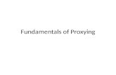 Fundamentals of Proxying. Proxy Server Fundamentals  Proxy simply means acting on someone other’s behalf  A Proxy acts on behalf of the client or user.