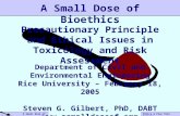 A Small Dose of ToxicologyEthics & Prec Prin 2/18/05 A Small Dose of Bioethics Precautionary Principle and Ethical Issues in Toxicology and Risk Assessment.