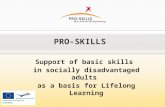 PRO-SKILLS Support of basic skills in socially disadvantaged adults as a basis for Lifelong Learning.