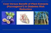 Cost Versus Benefit of Plant Extracts (Pycnogenol ® ) in Diabetes Risk Reduction.