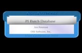 PI Batch Database Jon Peterson OSI Software, Inc..