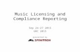 Music Licensing and Compliance Reporting Sep 24-27 2015 GRC 2015 presented by.