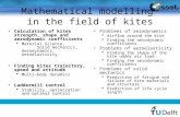 Mathematical modelling in the field of kites Calculation of kites strength, shape and aerodynamic coefficients  Material Science, Solid mechanics, Aerodynamics,