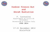P. Castorina Dipartimento di Fisica ed Astronomia Università di Catania-Italy 17-21 November 2014 Bielefeld CPOD 2014 Hadron Freeze-Out and Unruh Radiation.
