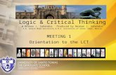 Logic & Critical Thinking @ Herman J. SuhendraProduced by Herman J. Suhendra A.B. Gadjah Mada University & M.A. University of Santo Tomas, Manila MEETING.