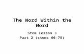 The Word Within the Word Stem Lesson 3 Part 2 (stems 66-75)