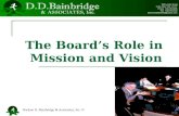 The Board’s Role in Mission and Vision 595 Lyndon Road Cuba, New York 14727 Phone 716-676-3635 Fax 716-676-2404 darlene@ddbainbridgeassoc.com Darlene D.