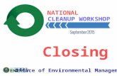 NATIONAL CLEANUP WORKSHOP Closing Office of Environmental Management.