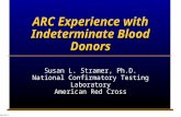 E001372A 1 ARC Experience with Indeterminate Blood Donors Susan L. Stramer, Ph.D. National Confirmatory Testing Laboratory American Red Cross.