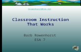 Classroom Instruction That Works Barb Rowenhorst ESA 7 browenhorst@tie.net.