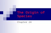 The Origin of Species Chapter 24. Basic Patterns of Evolution Anagenesis  one species accumulates heritable changes, gradually the species becomes a.
