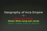 Red: Copy exactly Yellow: Write using own words Green: Follow along & discuss.