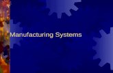 Manufacturing Systems What is Manufacturing?  Manufacturing is the making of parts and putting the parts together to make a product.  Imagine your.