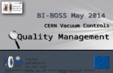 Fabien ANTONIOTTI TE-VSC-ICM 2014-05-27 Quality Management BI-BOSS May 2014 CERN Vacuum Controls Quality Management Fabien ANTONIOTTI, CERN - TE-VSC-ICM.