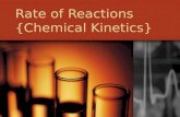 Rate of Reactions {Chemical Kinetics}. Chemical Kinetics Chemical kinetics is the branch of chemistry concerned with the rates of chemical reactions A.