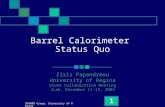 SPARRO Group, University of Regina 1 Barrel Calorimeter Status Quo Zisis Papandreou University of Regina GlueX Collaboration Meeting JLab, December 11-13,